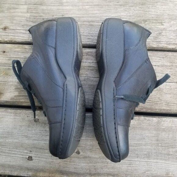 Dansko Adriana Black Leather Lace-up Sneakers Size 41 - Picture 3 of 8
